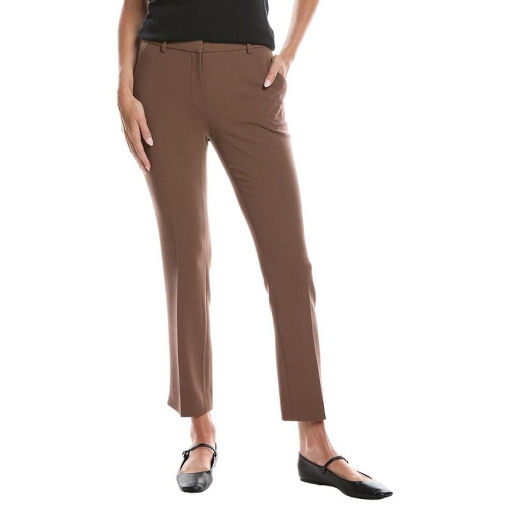 Lafayette 148 New York Womens Manhattan Wool-Blend Slim Cigarette Ankle Pant